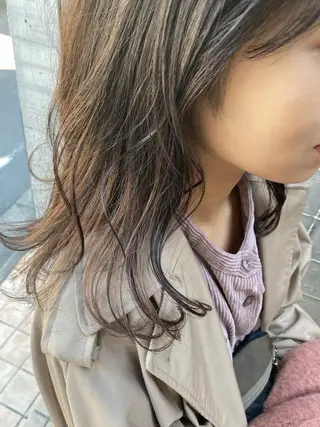 ミディアム カラー ブリーチなしで透明感 艶カラー【Ryo】のヘアスタイル