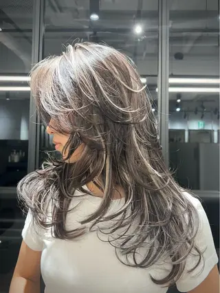 セミロング カラー 💖梅田レイヤー カット💖ツバサのヘアスタイル
