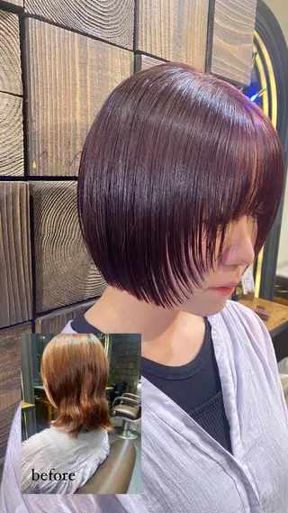 ミディアム カラー 銀座/MINX 宇都 愛梨/デザインカットのヘアスタイル