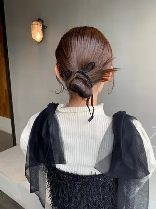 ミディアム ヘアアレンジ ブリーチ/アレンジ 天満/chihiroのヘアスタイル