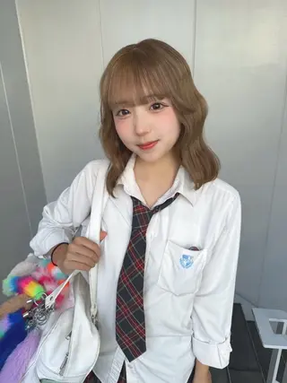ミディアム カラー ともか 名駅/ワンカラーのヘアスタイル