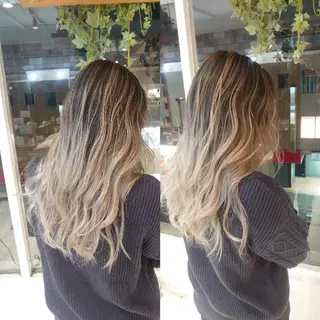 セミロング カラー E Komo hair所属・Wow❕E Komo hair 永井一輝のヘアスタイル