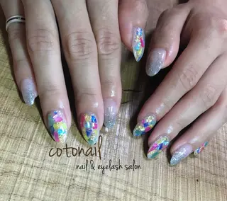 セミロング ネイル ツメトマツゲ .のネイルデザイン