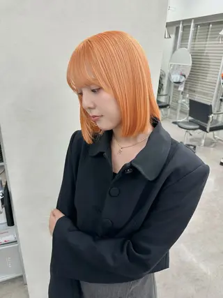 ミディアム カラー ウルフとハイトーン みっちー✂️のヘアスタイル