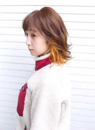 ミディアム ハイトーン/カラー/ 用賀/稲若健太郎のヘアスタイル