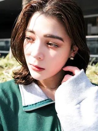 ミディアム カラー パーマ ヘアアレンジ cecil hair 難波店所属・髪質改善透明感カラー /SHOGO☀️のヘアスタイル