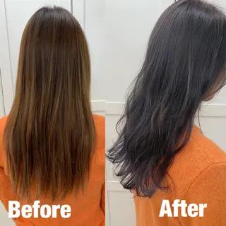 セミロング カラー ハットリ /北習志野のヘアスタイル