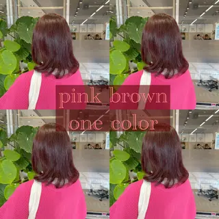 ミディアム カラー ピンクカラー🎀/ ミルクティー🍼花音のヘアスタイル