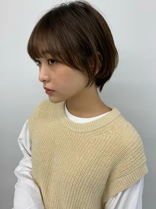 ショート カラー パーマ 👑満足度1000% 重村　春奈👑のヘアスタイル