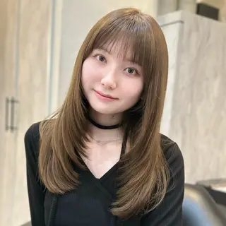 セミロング 🌹ハッシュカット、 レイヤー韓国ヘア🌹のヘアスタイル