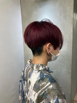ショート カラー ブリーチ&似合せボブ 田中寛十のヘアスタイル