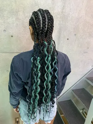 ロング ヘアアレンジ HARURU🪮✨ ブレイズ海外ヘアのヘアスタイル