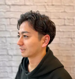 ショート パーマ メンズ 無料メンズカット❗️ 岡本晟我のヘアスタイル