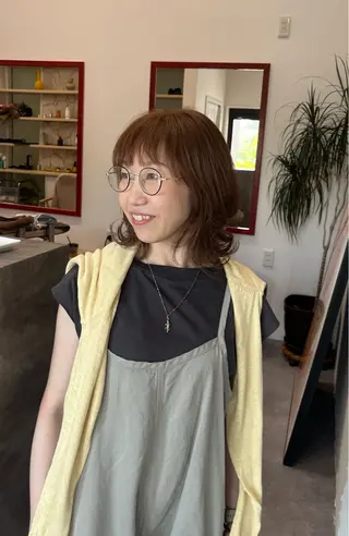 セミロング カラー パーマ 金沢市/美容師/ 岡島由希美のマツエク・マツパデザイン