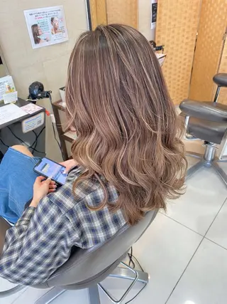 セミロング カラー ♡韓国風ヘア 🐈♡MIHOのヘアスタイル