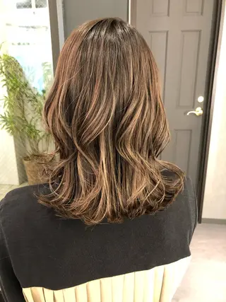ミディアム カラー パーマ 天野 涼のヘアスタイル