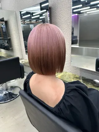 ミディアム カラー ハイトーン/ 縮毛矯正のヘアスタイル