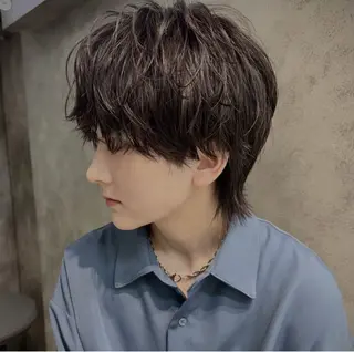 ショート カラー ヘアアレンジ メンズ ボブ/透明感ベージュ 🫧クルミ🌟のヘアスタイル