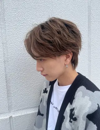 ショート メンズ メンズ限定🫧パーマ 片瀬 結のヘアスタイル