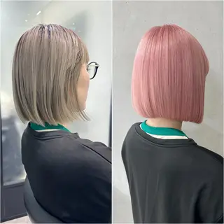 ショート カラー 艶髪ハイトーン ちひろ🌙+.°のヘアスタイル