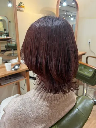 ミディアム カラー オーストヘアージジ所属・TAI透明カラー 柔らかい縮毛矯正のヘアスタイル
