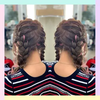 ロング カラー れん/ハイトーン /エクステ/韓国風のヘアスタイル