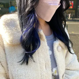 ロング カラー ヘアアレンジ メンズ 🦋重くない暗髪🦋 Hana🦋のヘアスタイル