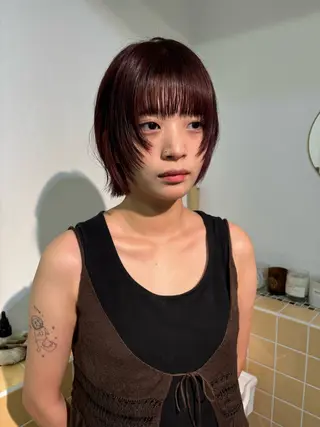 ショート カラー sakura🌸 レイヤー/韓国ヘアのヘアスタイル