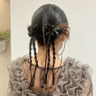 セミロング ヘアアレンジ ベージュ/アレンジ /横浜/杉本千夏のヘアスタイル