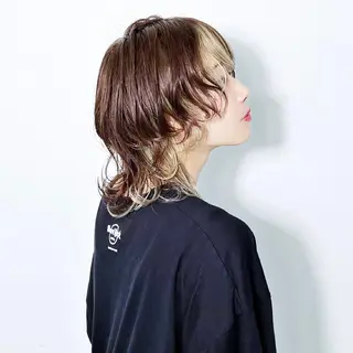 ミディアム カラー ヘアアレンジ 大橋 拓巳のヘアスタイル