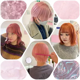 カラー 🎀ダブルカラー/ ピンク×ガーリー🎀のヘアスタイル