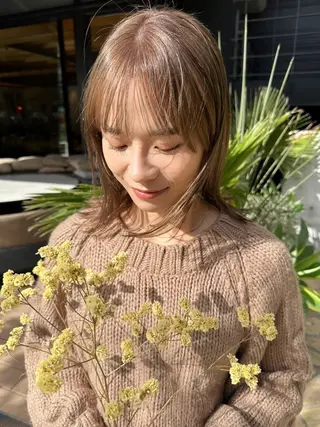 ミディアム カラー ヘアアレンジ lani 天神大名/ブリーチのヘアスタイル