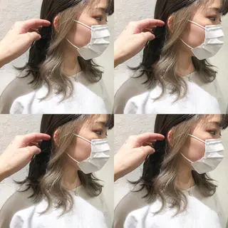 ミディアム カラー しゅうさん🍝 麻田秀太郎のヘアスタイル