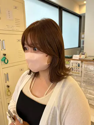 ミディアム 🫧顔周りカット 🫧樫村優香のヘアスタイル