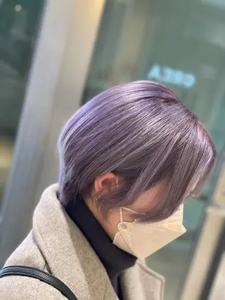 ショート カラー ヘアアレンジ 髪質改善×ハイトーン 中田啄也のヘアスタイル