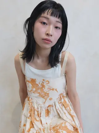 セミロング カラー 酸性ストレート/ 髪質改善/イソヤトモのヘアスタイル