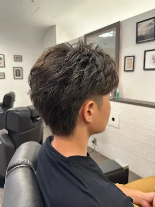 ミディアム パーマ ヘアアレンジ 高木 龍之介のヘアスタイル