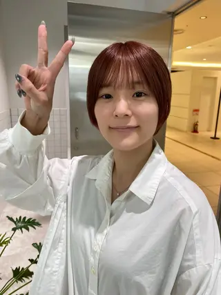 ショート カラー 似合わせカット レイヤーボブウルフのヘアスタイル