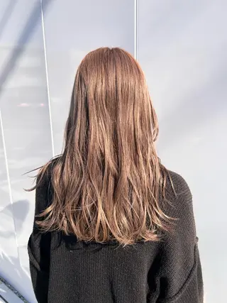 セミロング カラー 柳澤 和也のヘアスタイル