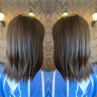 セミロング カラー tocca 💜石田愛結💜のヘアスタイル