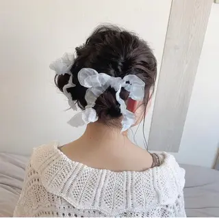 ミディアム ヘアアレンジ 🫧arisa🫧 レイヤー/アレンジのヘアスタイル