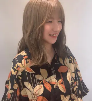 セミロング カラー ♡ma ki♡のヘアスタイル