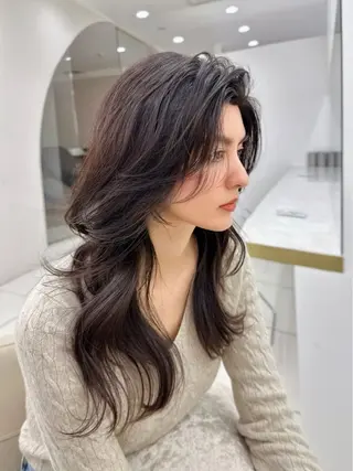 ロング カラー MAEUL luna所属・前髪顔周り/レイヤー 韓国/桔川恒のヘアスタイル