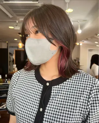 ミディアム カラー 韓国ヘア 🎀華澄のヘアスタイル