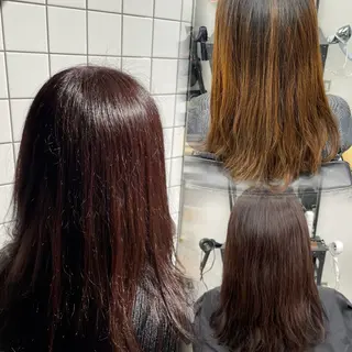 ミディアム カラー パーマ ななみ.⋆𝜗𝜚 艶カラー/まつパのヘアスタイル