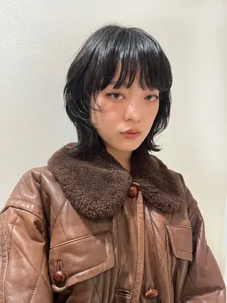 ミディアム パーマ pu+on. nailworks所属・fuyumi / ニュアンスネイルのネイルデザイン