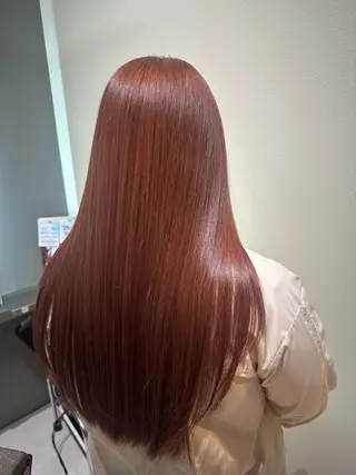 ロング ボブ、小顔レイヤー 暖色カラーほのか🍒のヘアスタイル