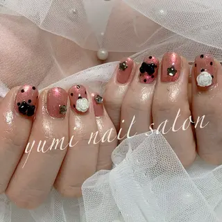 ネイル momokaジェル& チップ長さだしのネイルデザイン