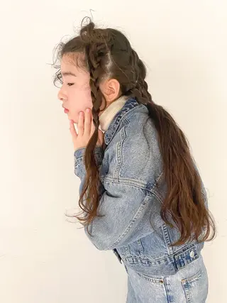 ロング カラー パーマ ヘアアレンジ メンズ キッズ パーマスタイル🔅 sayacaのヘアスタイル