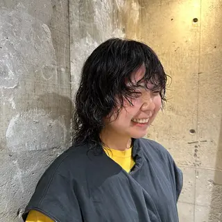 ミディアム パーマ 似合わせスタイル 山本風太のヘアスタイル